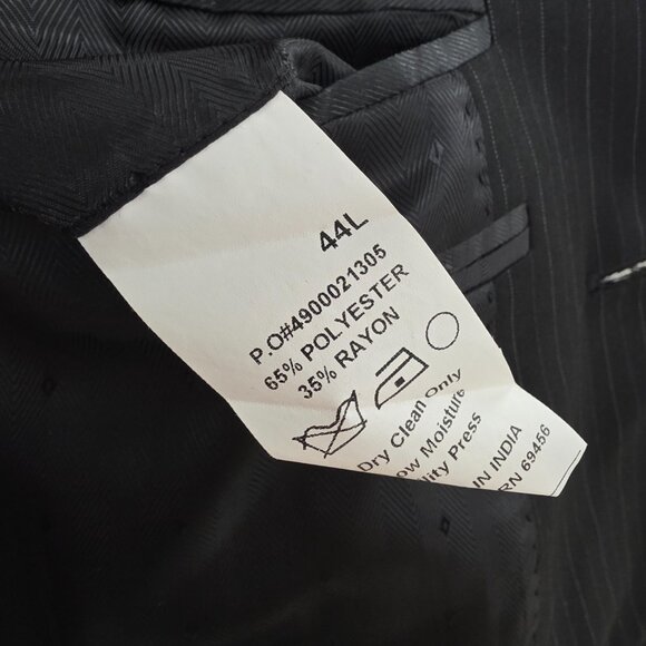 Sean John 44L 36x30 Black Full Suit 2-Button Stripe R623 - Picture 13 of 15